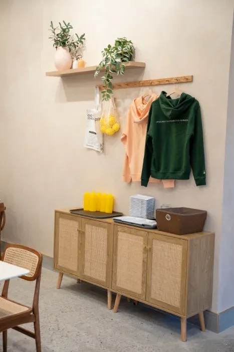 Eggstatic "Proudly a Morning Person" hoodies and morning-person merch shelf at Eggstatic Oakville